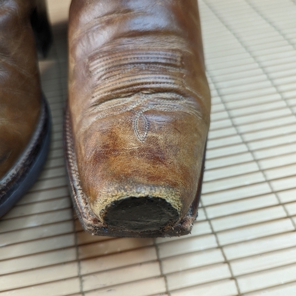Stetson Boots custom made men\'s brown leather platform Western cowboy boots sz 1 main image 4